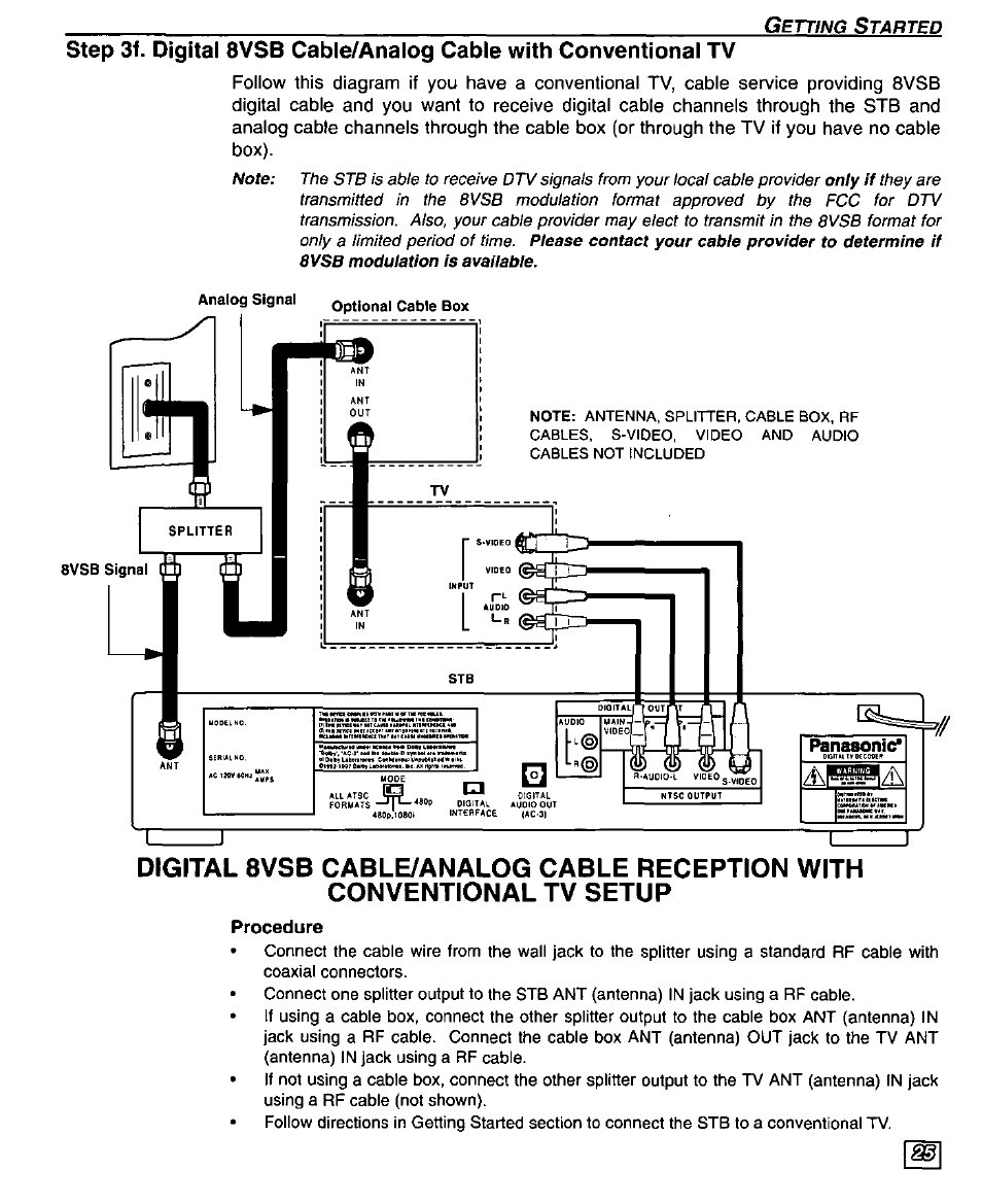 Procedure | Panasonic TU-DST50 User Manual | Page 27 / 58