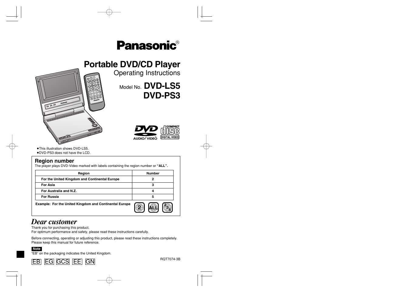 Panasonic DVD-PS3 User Manual | 22 pages