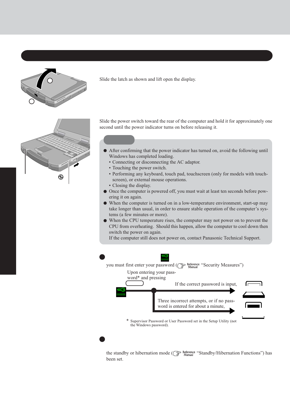 Starting up/shutting down | Panasonic CF-72 Series User Manual | Page 14 / 36