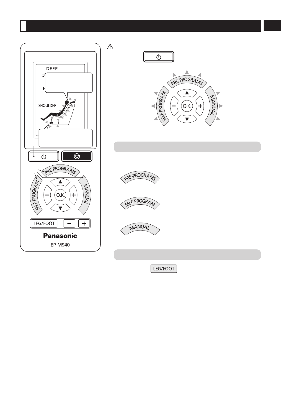 Selecting a menu and starting the massage | Panasonic EP-MS40 User Manual | Page 15 / 33
