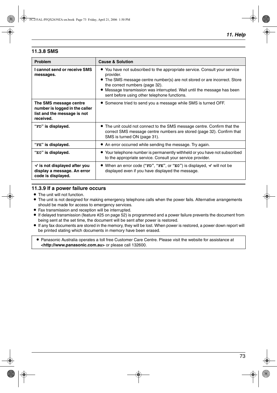 Panasonic KX-FC255AL User Manual | Page 73 / 84