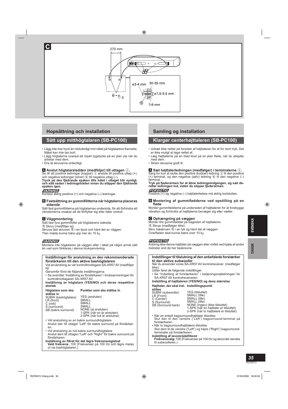 Panasonic SB-TP100 User Manual | Page 35 / 64