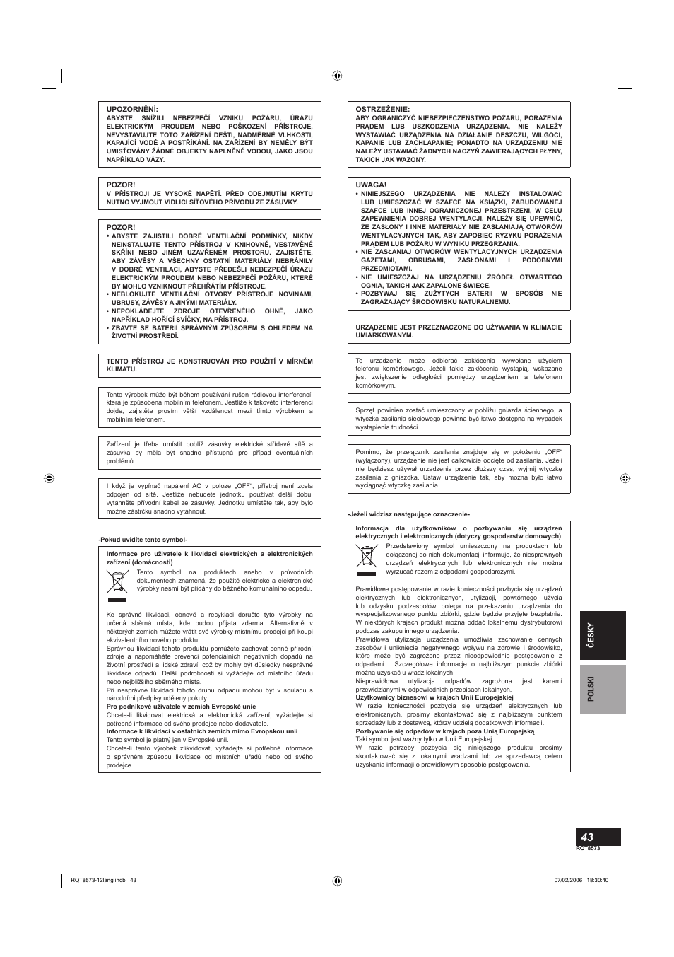 Panasonic SB-TP100 User Manual | Page 43 / 64