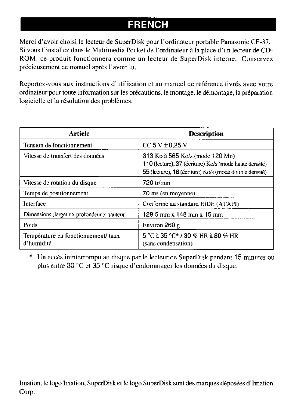 French | Panasonic CF-VFS371 User Manual | Page 2 / 4