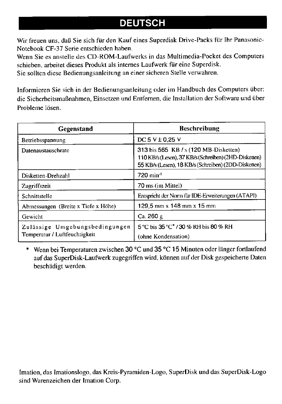 Deutsch | Panasonic CF-VFS371 User Manual | Page 3 / 4