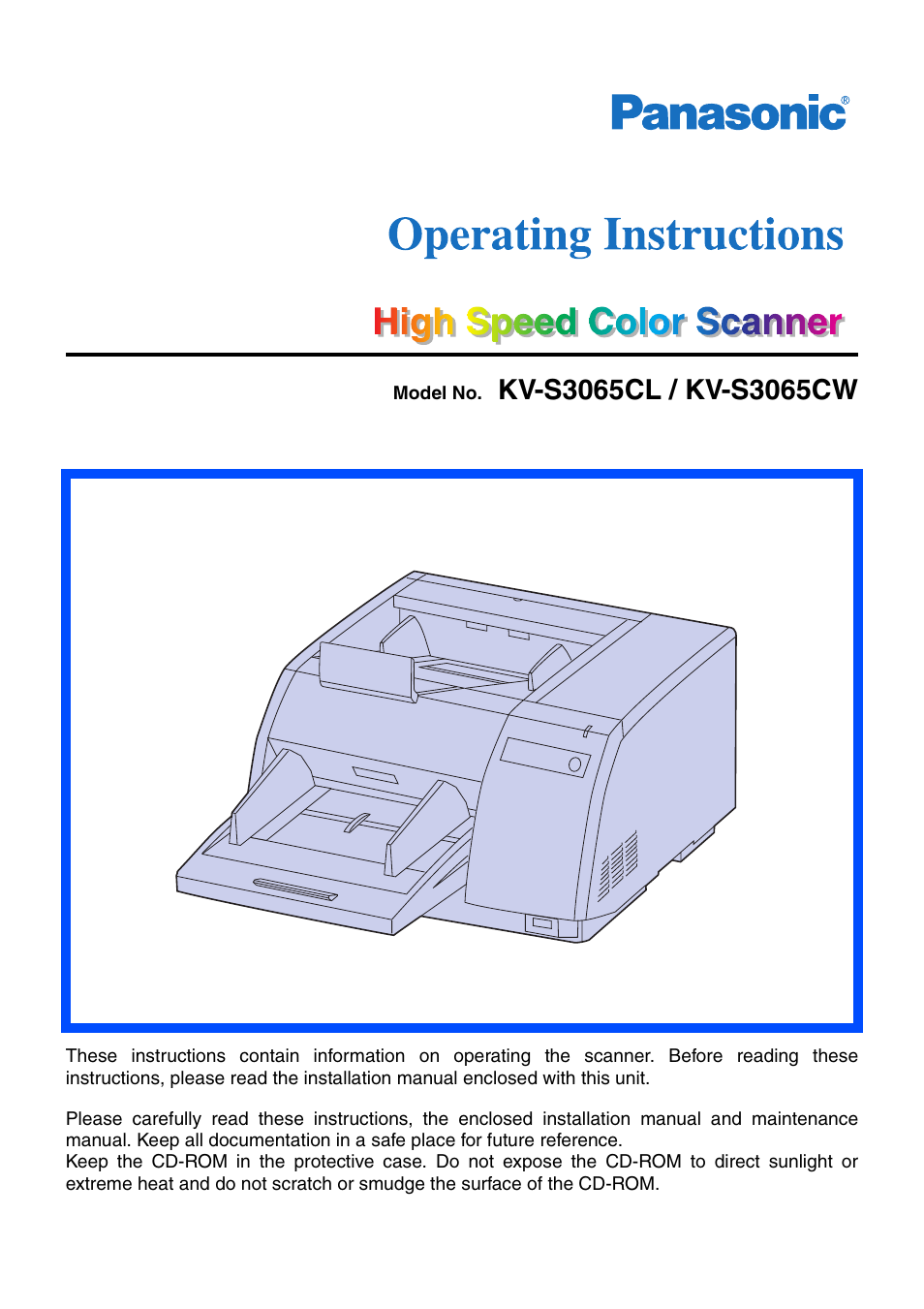 Panasonic KV-S3065CW User Manual | 40 pages