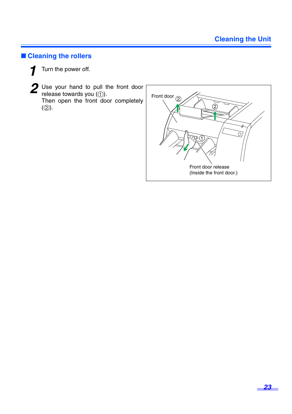 Cleaning the rollers | Panasonic KV-S3065CW User Manual | Page 23 / 40