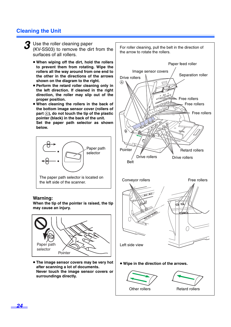Cleaning the unit 24 | Panasonic KV-S3065CW User Manual | Page 24 / 40