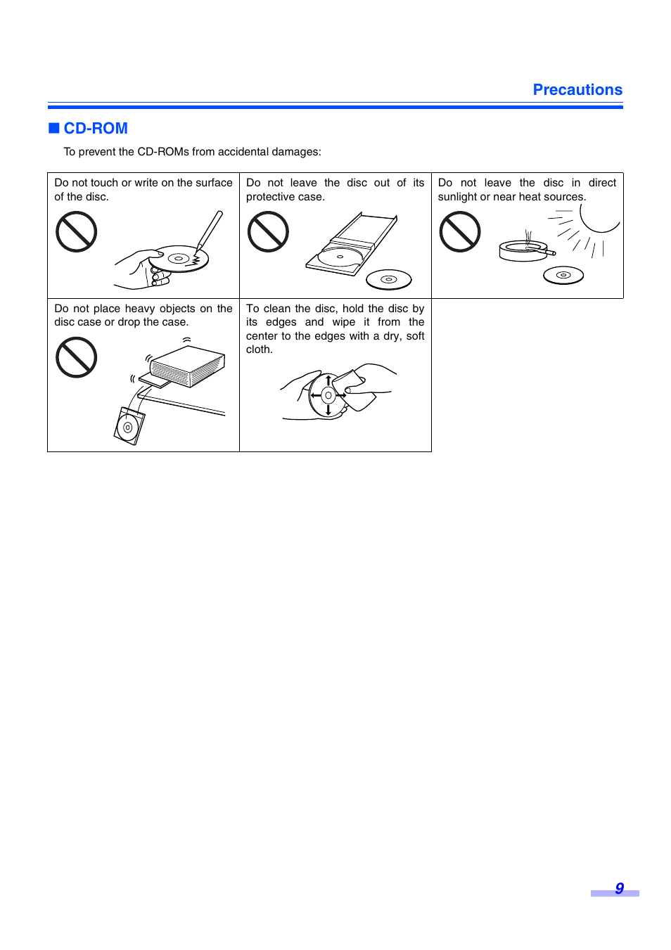 Precautions 9 ∫ cd-rom | Panasonic KV-S3065CW User Manual | Page 9 / 40