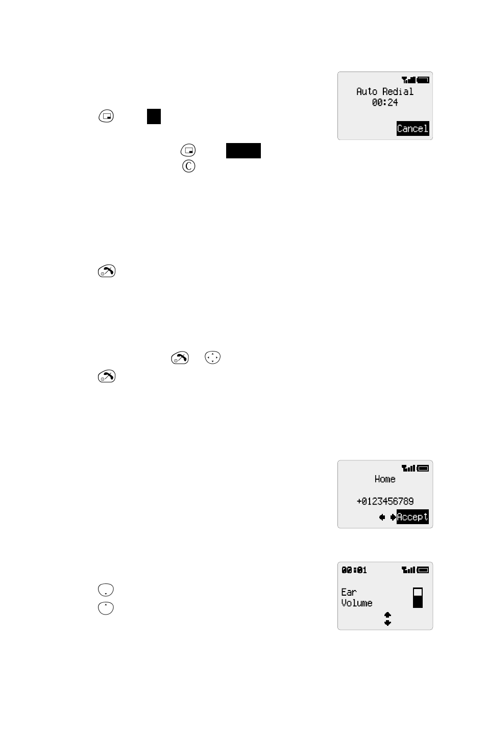 Automatic redial 7, Ending a call 7, Answering a call 7 | Earpiece volume control 7, Automatic redial, Ending a call, Answering a call, Earpiece volume control, Caller identification | Panasonic EB-GD52 User Manual | Page 11 / 52