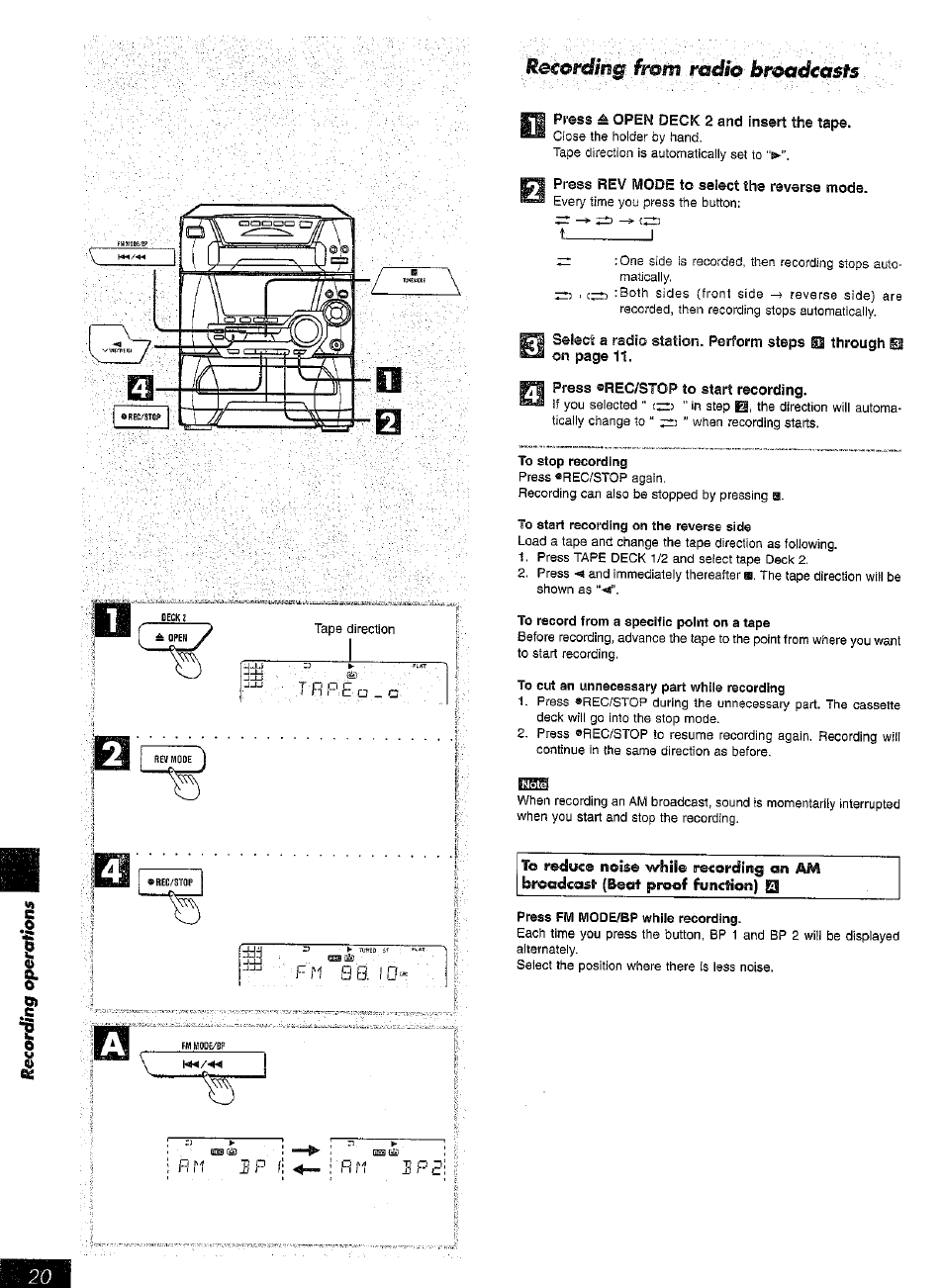Kem^mg fsvin. ràdio broadcasts | Panasonic SC-AK15 User Manual | Page 20 / 36