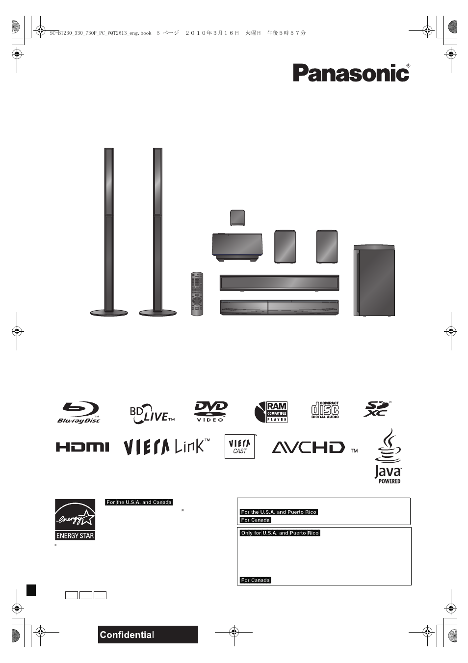 Panasonic SC-BT330 User Manual | 52 pages