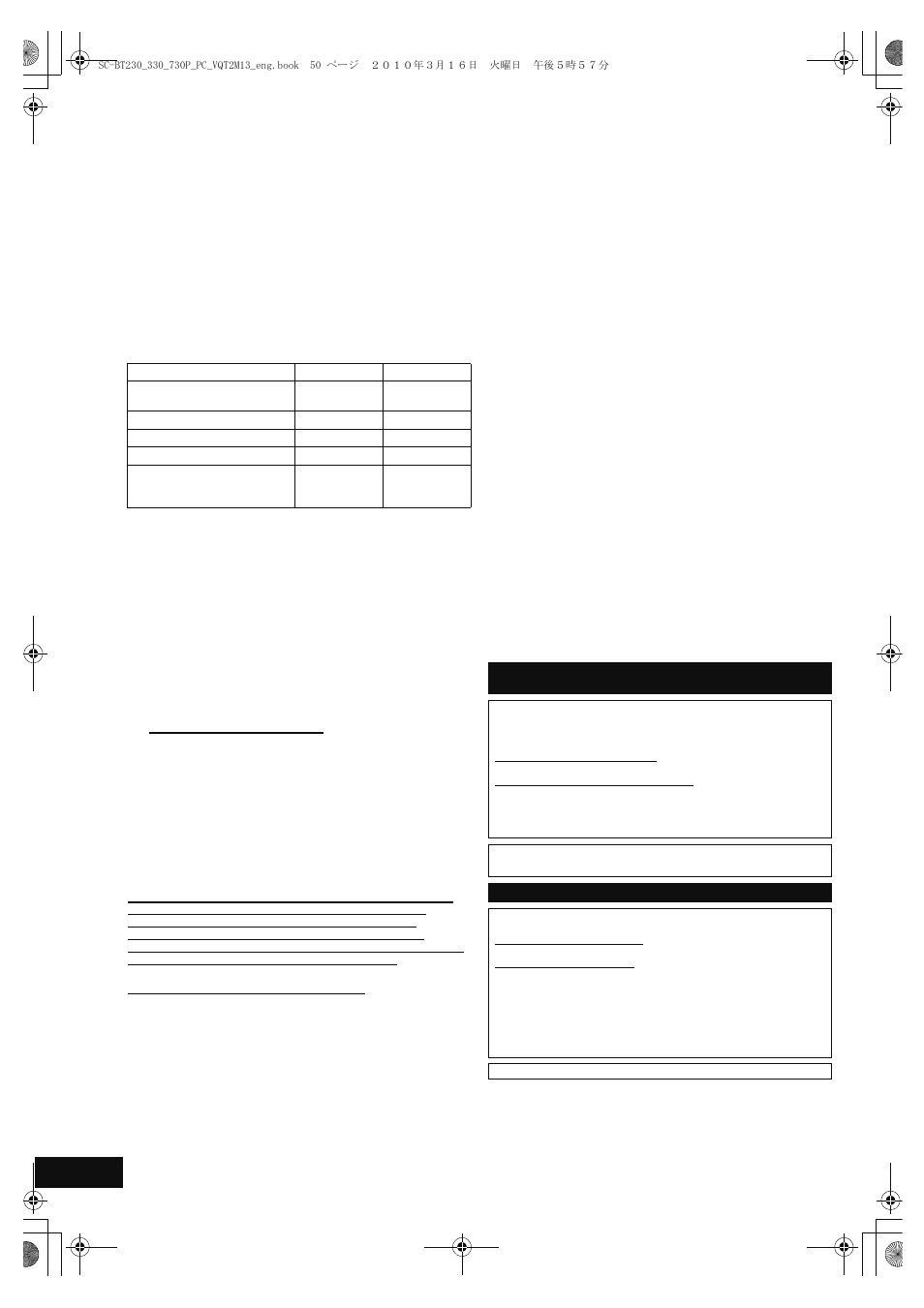 Limited warranty (only for u.s.a. and puerto rico) | Panasonic SC-BT330 User Manual | Page 50 / 52
