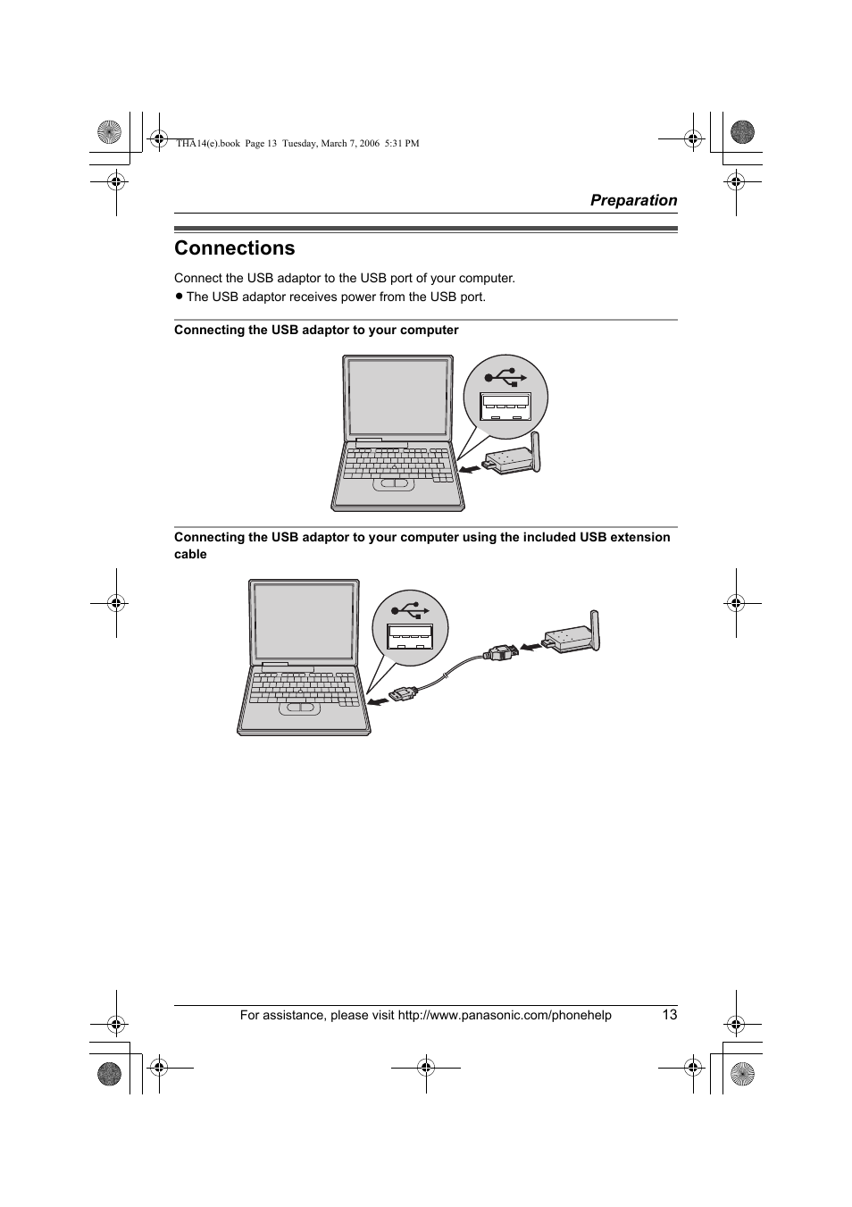 Connections | Panasonic KX-THA14 User Manual | Page 13 / 44