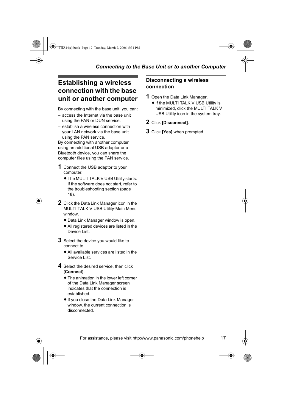 Panasonic KX-THA14 User Manual | Page 17 / 44
