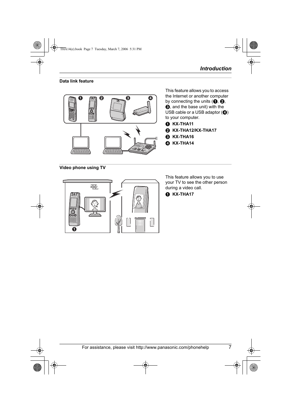 Panasonic KX-THA14 User Manual | Page 7 / 44