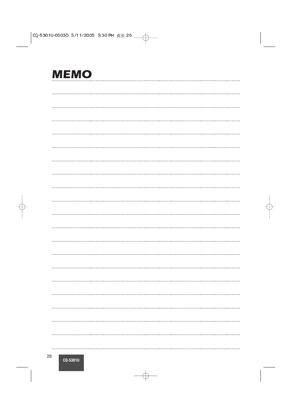 Panasonic CQ-5301U User Manual | Page 26 / 28