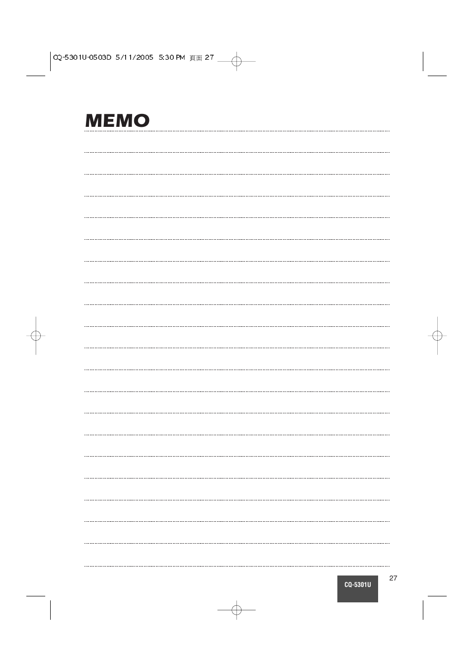 Panasonic CQ-5301U User Manual | Page 27 / 28