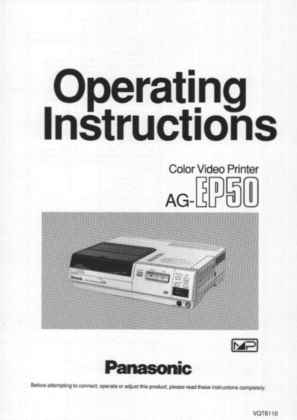 Panasonic AGEP50 User Manual | 40 pages