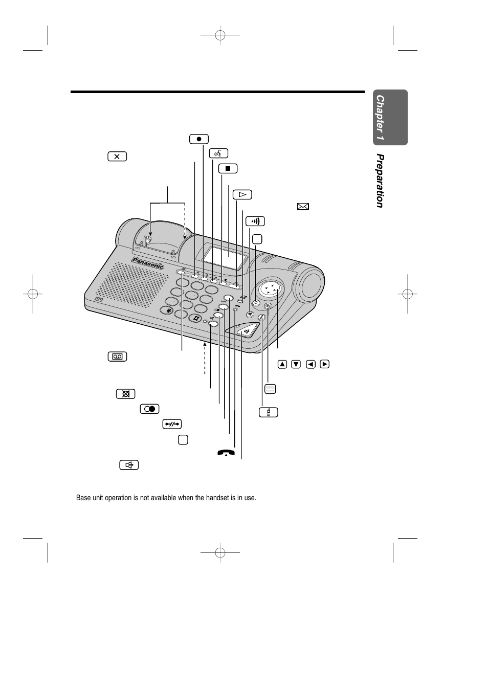 Base unit, 11 chapter 1 preparation | Panasonic KX-TCD735ALM User Manual | Page 11 / 114