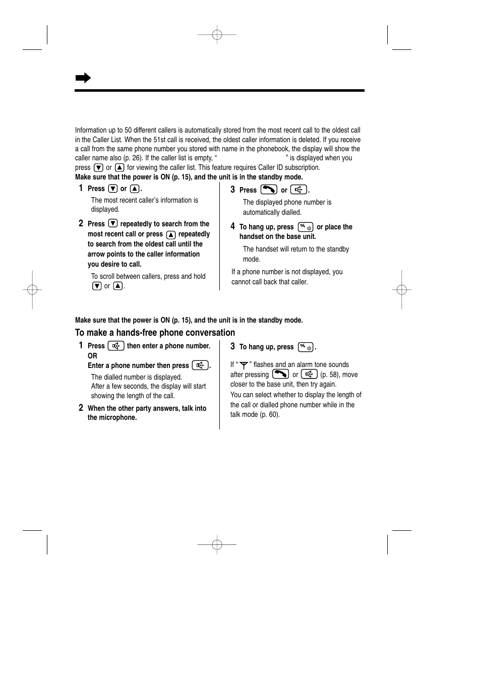 Calling back with the caller list, Digital speakerphone, Making calls | With the handset calling back with the caller list | Panasonic KX-TCD735ALM User Manual | Page 20 / 114