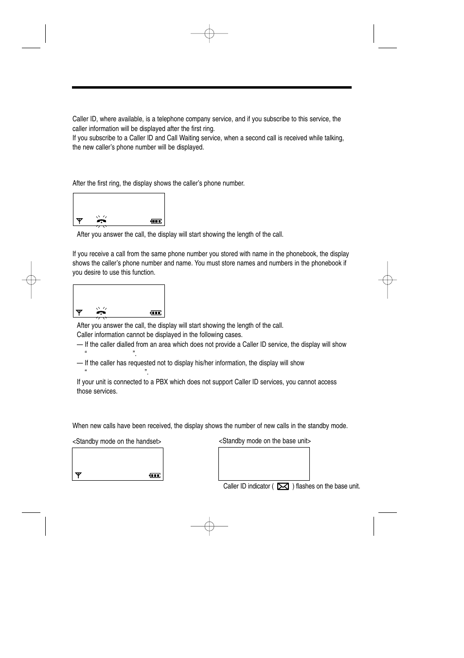 Cordless telephone, Caller id, Caller id service | Panasonic KX-TCD735ALM User Manual | Page 26 / 114