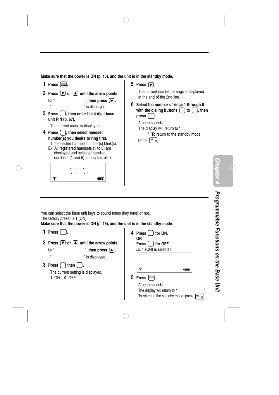 Key tones, With the handset | Panasonic KX-TCD735ALM User Manual | Page 69 / 114