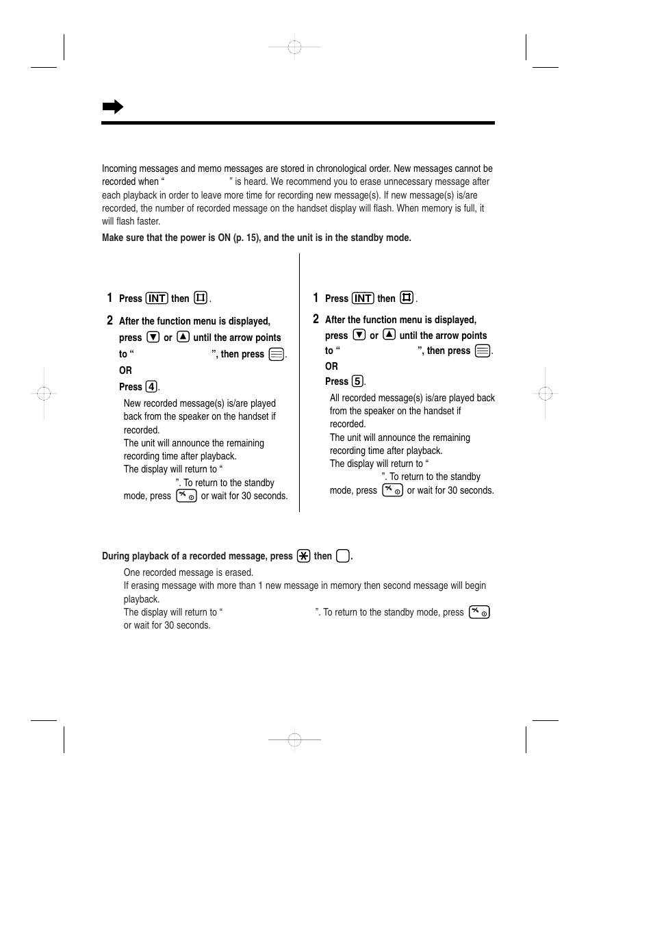Recorded message, Answering system operations with the handset | Panasonic KX-TCD735ALM User Manual | Page 80 / 114