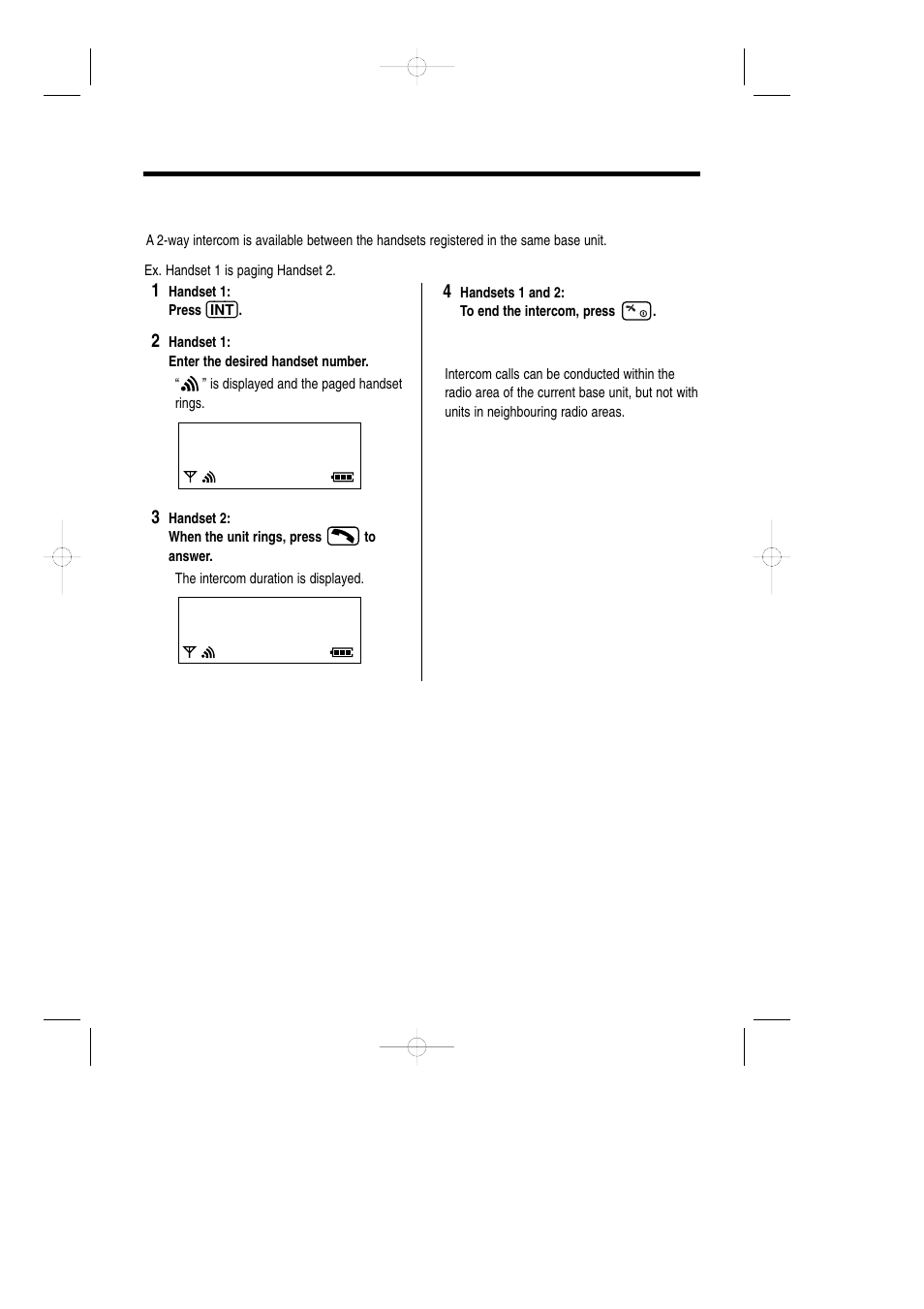 Intercom, Intercom between handsets | Panasonic KX-TCD735ALM User Manual | Page 98 / 114