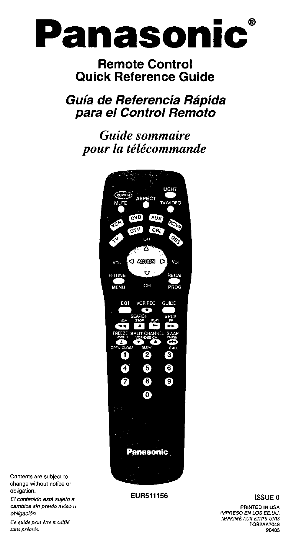 Panasonic EUR511156 User Manual | 10 pages