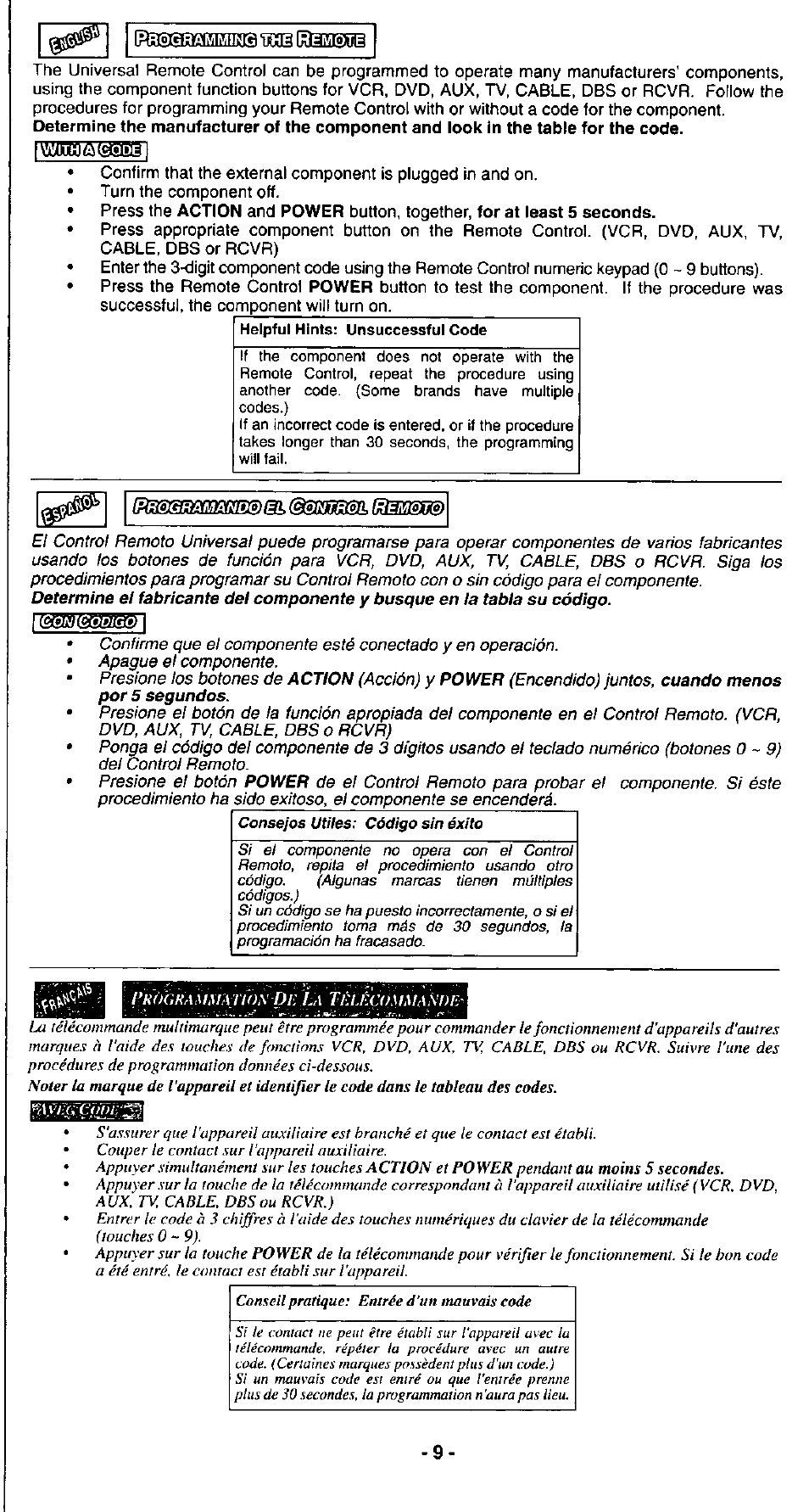 Panasonic EUR511156 User Manual | Page 9 / 10