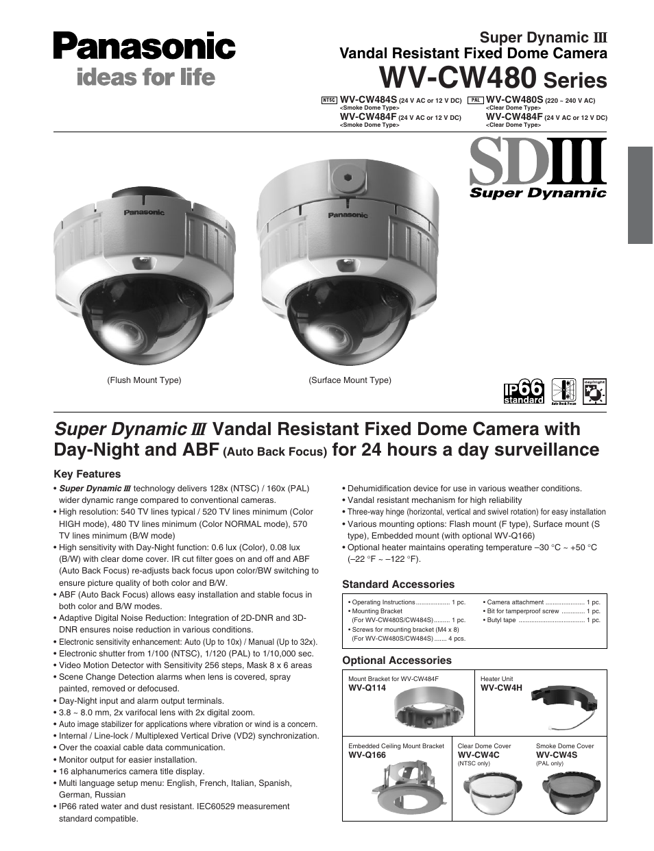 Panasonic WV-CW480 User Manual | 2 pages