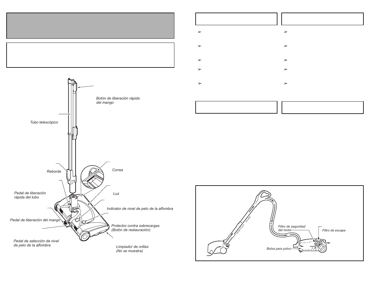 Remplacement de l’ampoule de la lampe, Dégagement des obstructions, Cambio de la bombilla | Power nozzle tête motorisée power nozzle | Panasonic MC-CG983 User Manual | Page 51 / 60