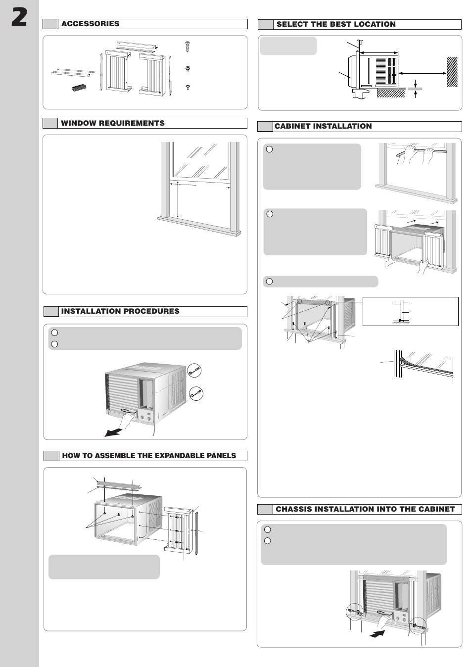 Air conditioner inst alla tion | Panasonic CW-C100VU User Manual | Page 3 / 16