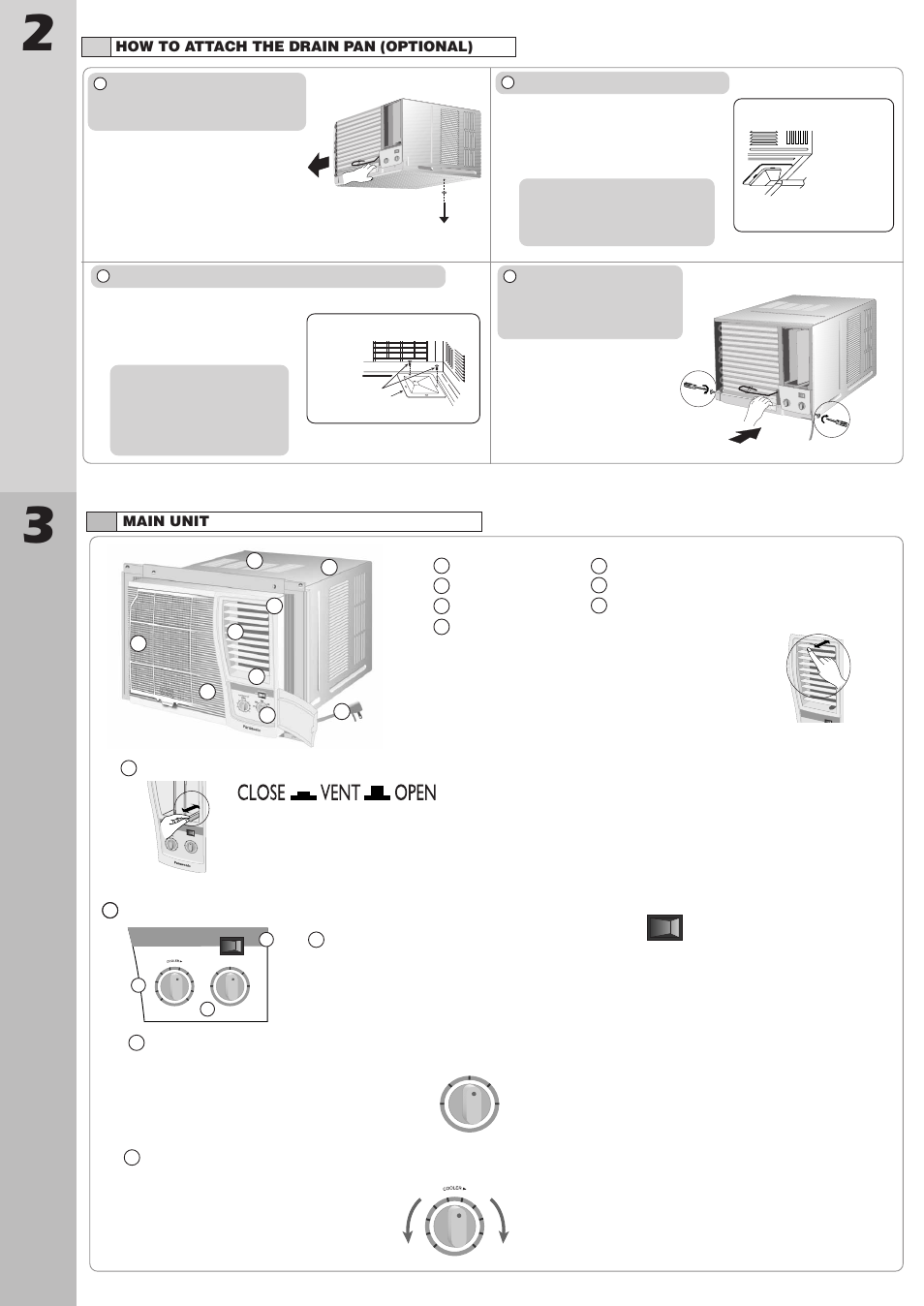 Air conditioner inst alla tion, Pa r t identifica tion | Panasonic CW-C100VU User Manual | Page 5 / 16