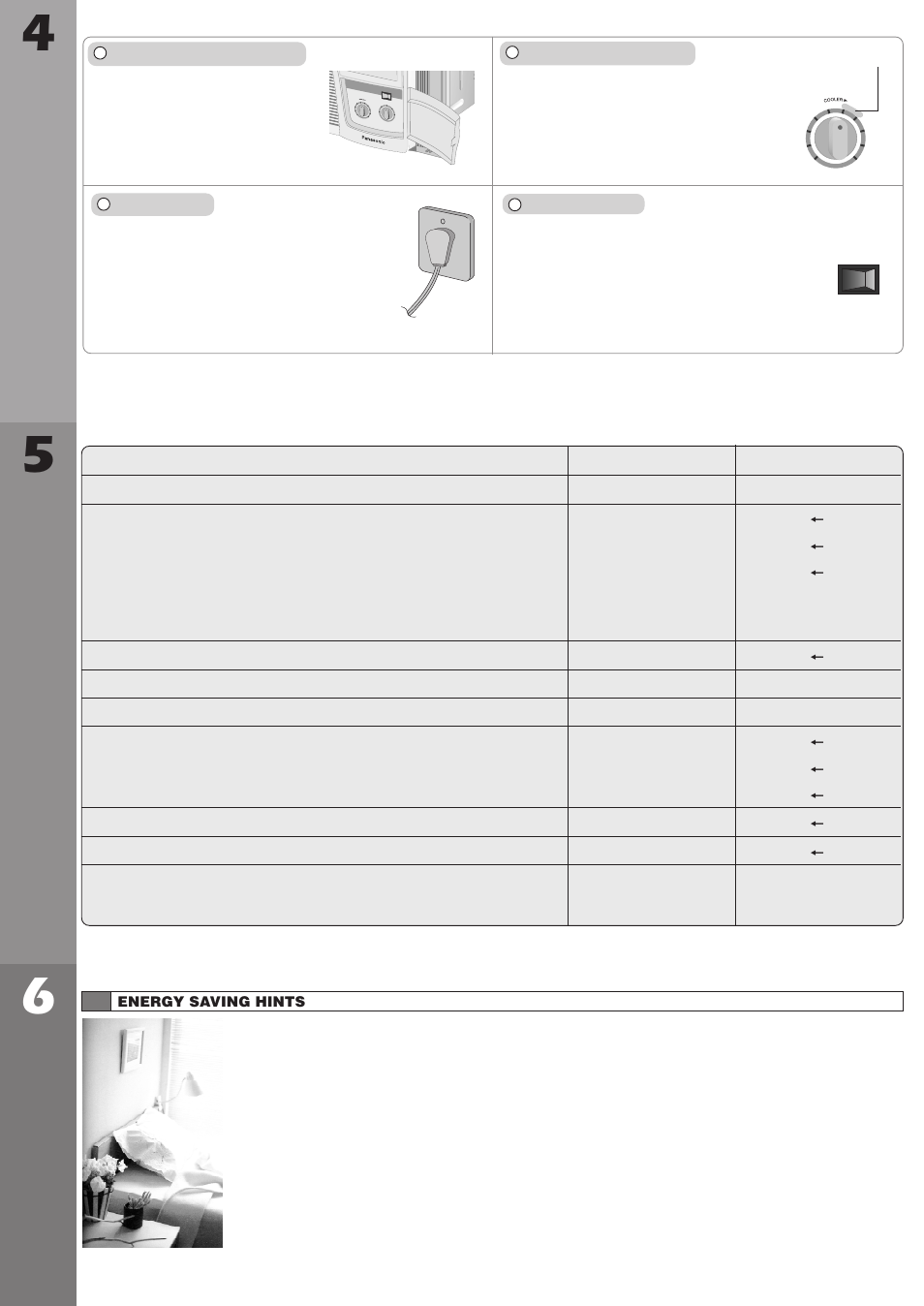 Air conditioner opera tion, Pr oduct specifica tions, Energy sa ving hints | Panasonic CW-C100VU User Manual | Page 6 / 16