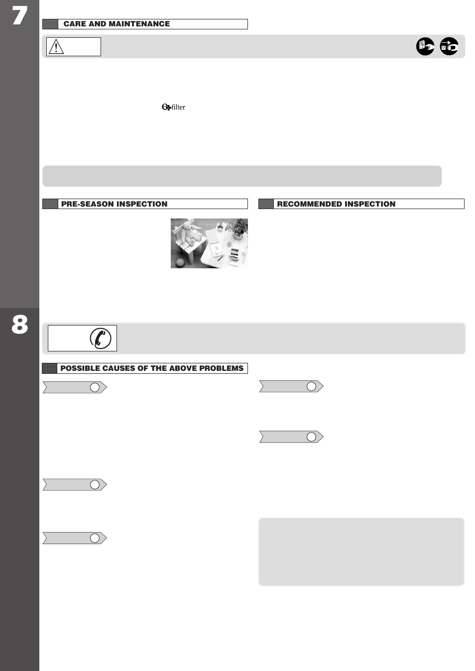 Care and maintenance, Before calling for ser vice | Panasonic CW-C100VU User Manual | Page 7 / 16