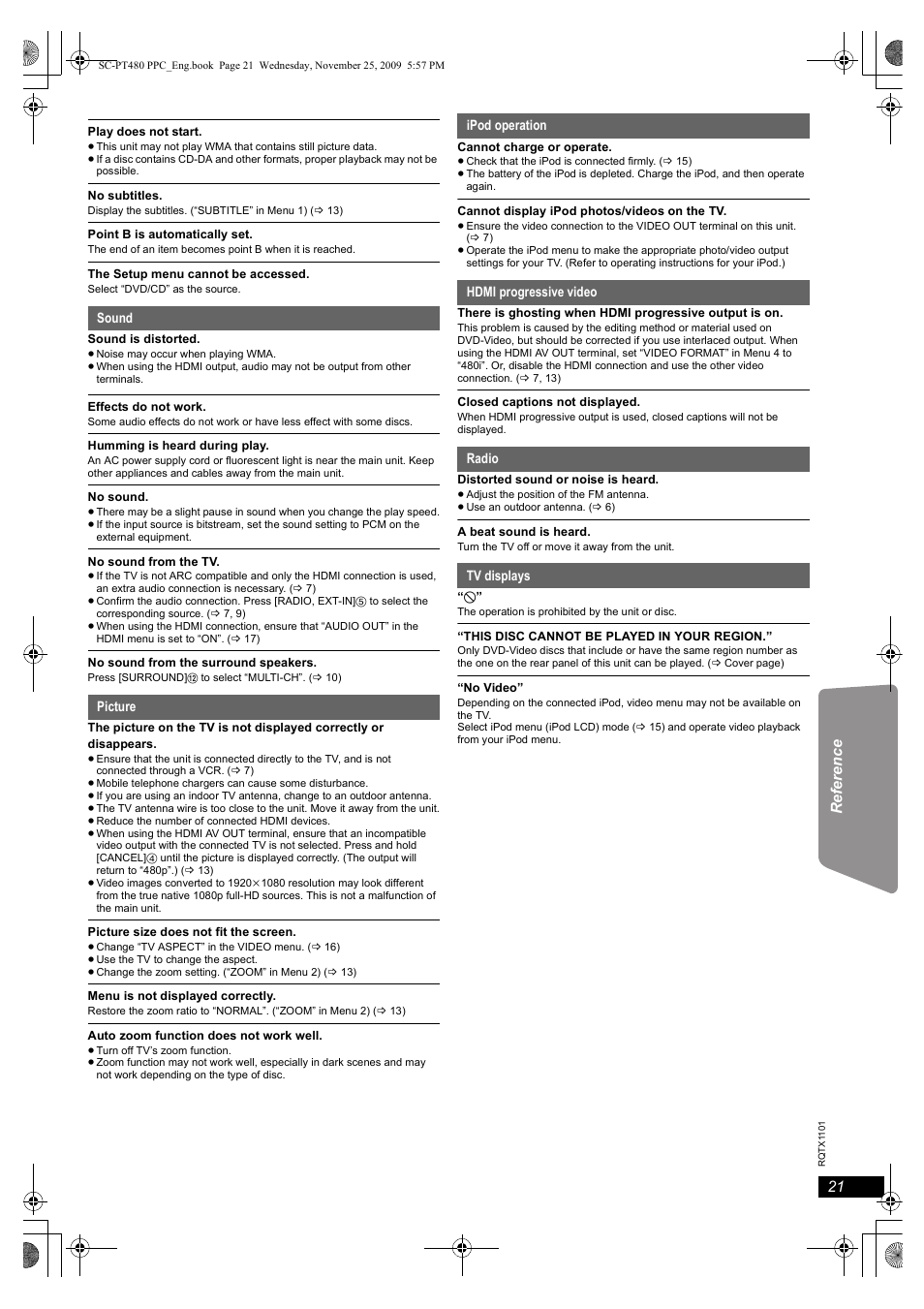 Panasonic SC-PT480 User Manual | Page 21 / 26