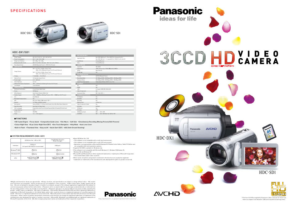 Panasonic 3CCD HD User Manual | 6 pages