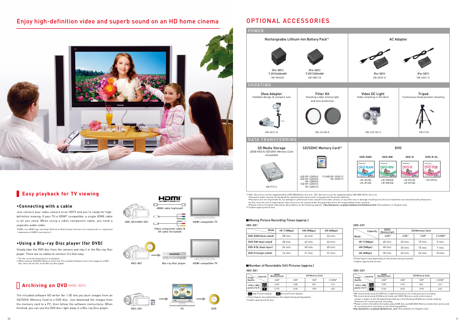 Easy playback for tv viewing, Archiving on dvd | Panasonic 3CCD HD User Manual | Page 6 / 6