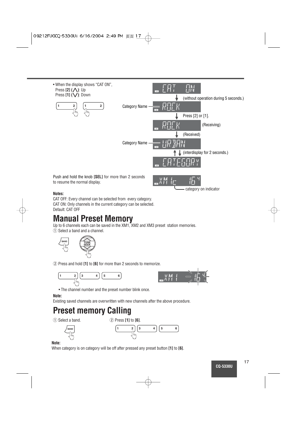 Panasonic CQ-5330U User Manual | Page 17 / 35