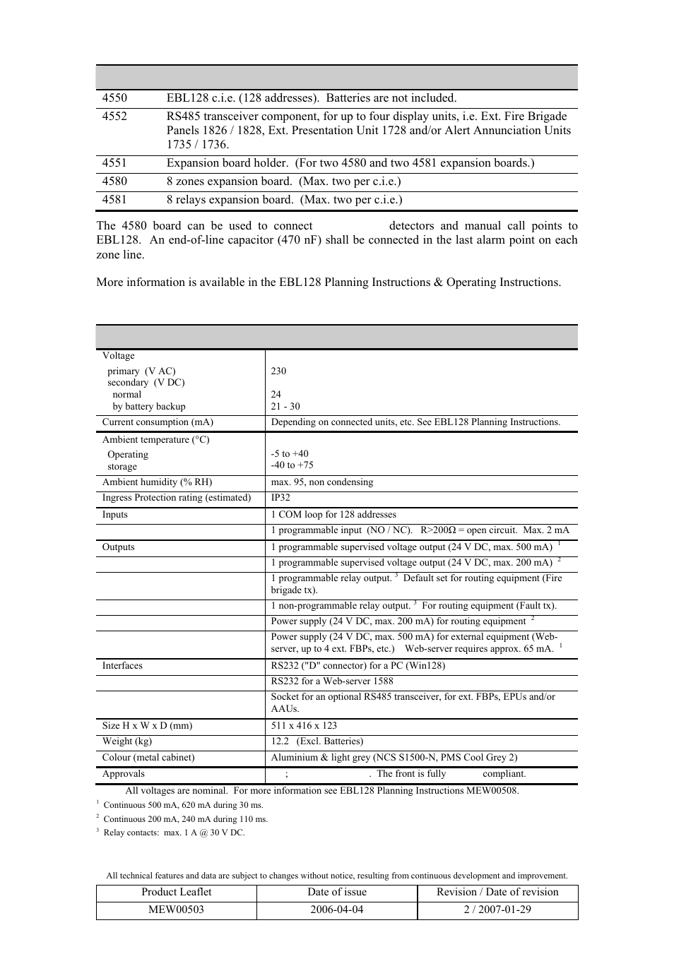 Panasonic EBL128 User Manual | Page 2 / 2
