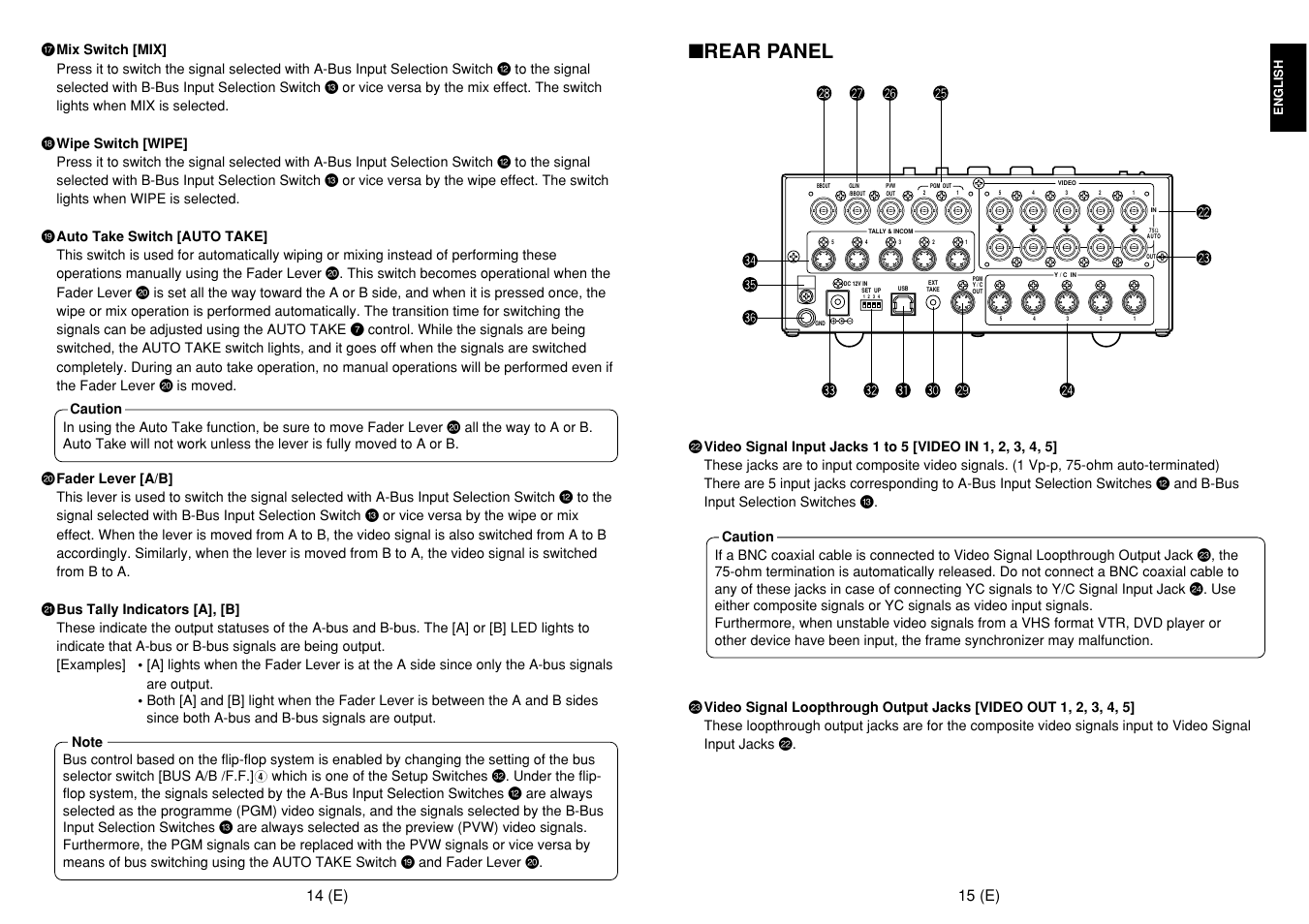 Rear panel | Panasonic AW-SW350E User Manual | Page 9 / 105