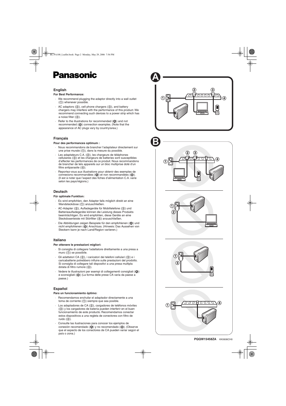 Panasonic BL-PA100KTCE User Manual | 2 pages