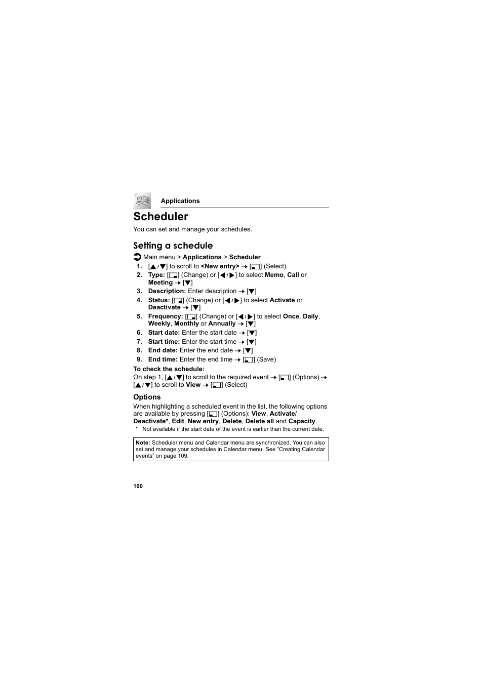 Scheduler, Setting a schedule | Panasonic EB-SC3 User Manual | Page 103 / 138