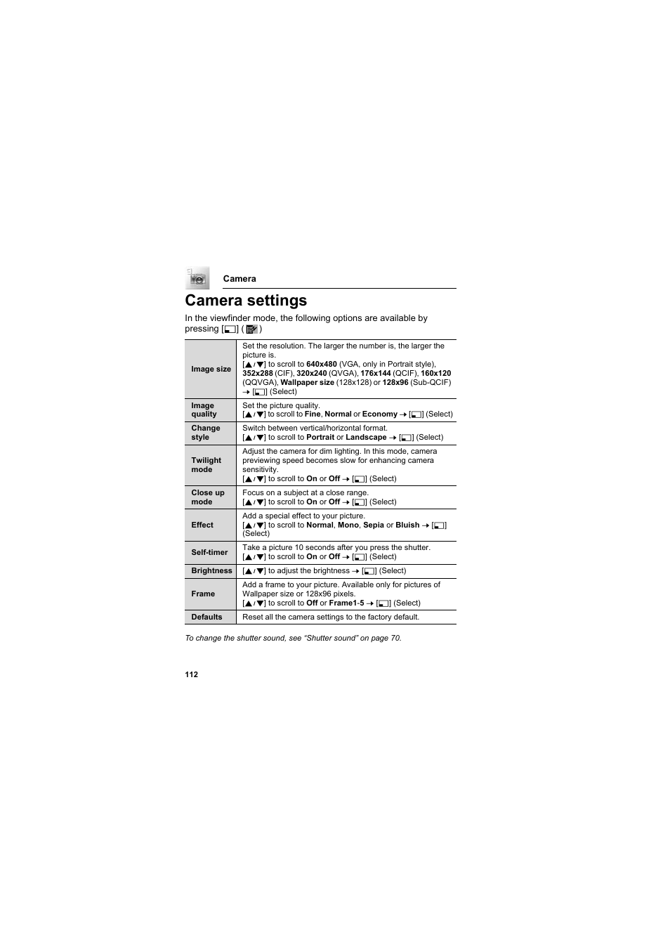 Camera settings | Panasonic EB-SC3 User Manual | Page 115 / 138