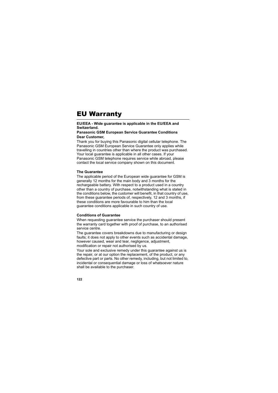 Eu warranty | Panasonic EB-SC3 User Manual | Page 125 / 138