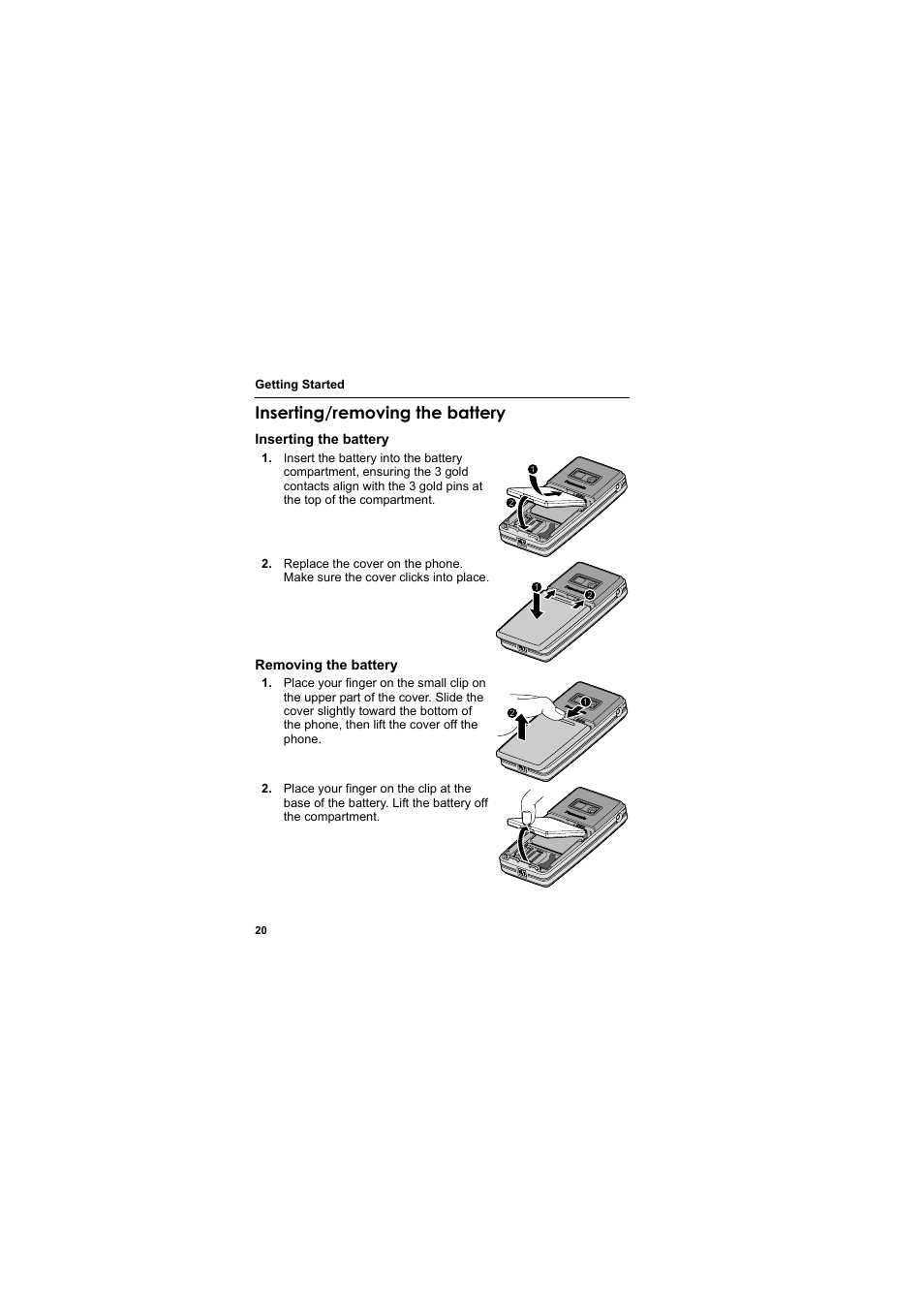 Inserting/removing the battery | Panasonic EB-SC3 User Manual | Page 23 / 138