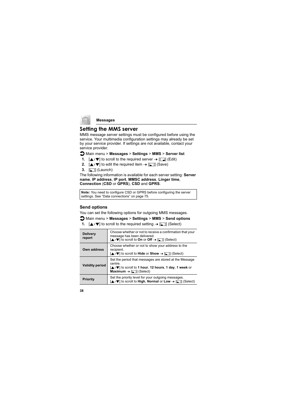 Setting the mms server | Panasonic EB-SC3 User Manual | Page 41 / 138