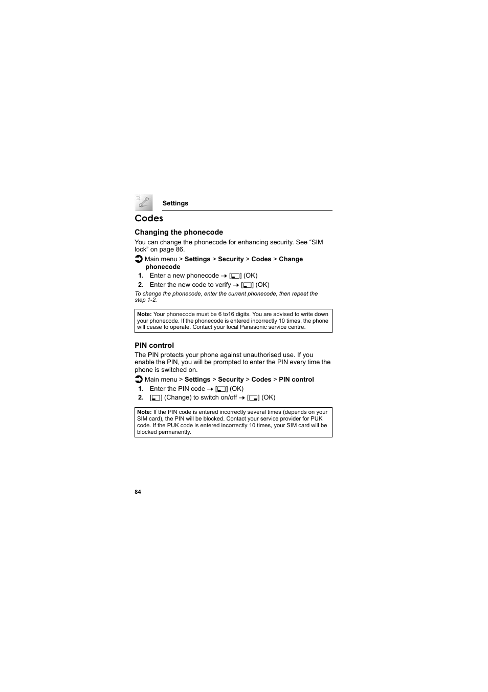 Codes | Panasonic EB-SC3 User Manual | Page 87 / 138
